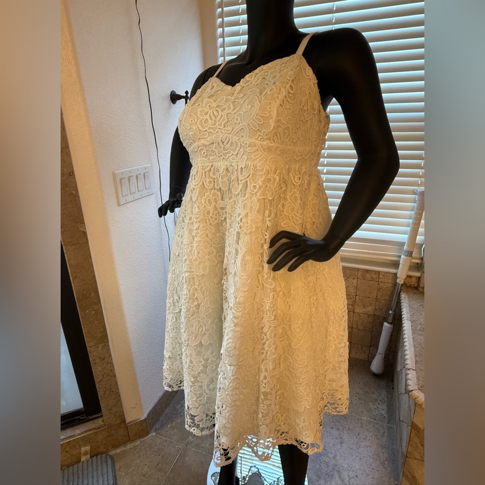 Torrid Crochet Lace Sweetheart Midi Dress - Lace White